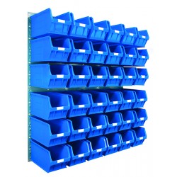 Barton Topstore Wall-Mounted Louvre Panel Bin Kit 010223 with 36 x TC5 Bins