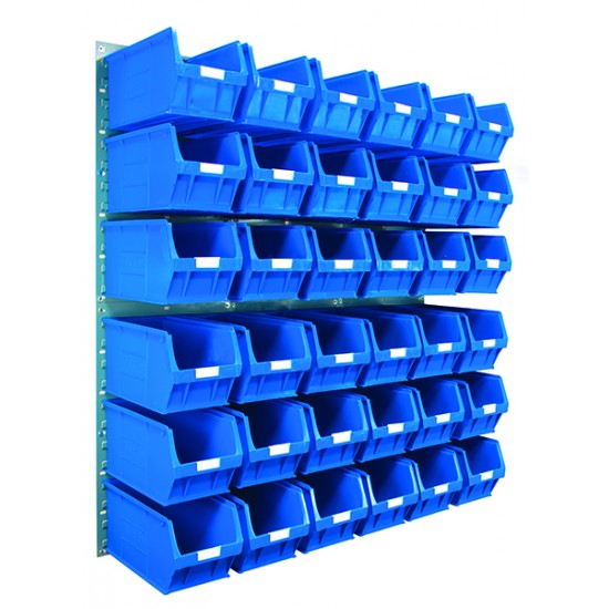 Barton Topstore Wall-Mounted Louvre Panel Bin Kit 010223 with 36 x TC5 Bins