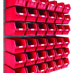 Barton Topstore Wall-Mounted Louvre Panel Bin Kit 010223 with 36 x TC5 Bins Barton Topstore Wall-Mounted Louvre Panel Bin Kit 010223 with 36 x TC5 Bins