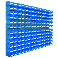 Barton Topstore Wall-Mounted Louvre Panel Bin Kit 010225 with 192 x TC2 Bins