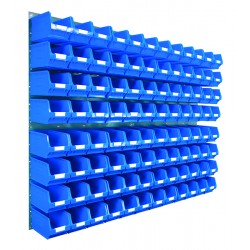 Barton Topstore Wall-Mounted Louvre Panel Bin Kit 010226 with 96 x TC3 Bins