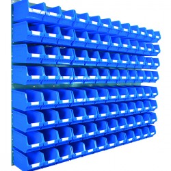 Barton Topstore Wall-Mounted Louvre Panel Bin Kit 010226 with 96 x TC3 Bins