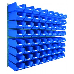 Barton Topstore Wall-Mounted Louvre Panel Bin Kit 010227 with 64 x TC4 Bins