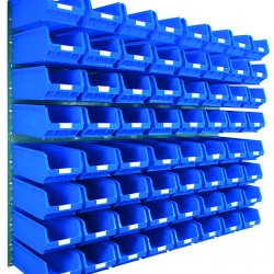 Barton Topstore Wall-Mounted Louvre Panel Bin Kit 010227 with 64 x TC4 Bins
