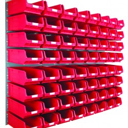 Barton Topstore Wall-Mounted Louvre Panel Bin Kit 010227 with 64 x TC4 Bins
