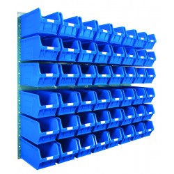 Barton Topstore Wall-Mounted Louvre Panel Bin Kit 010228 with 48 x TC5 Bins
