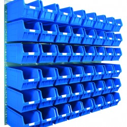 Barton Topstore Wall-Mounted Louvre Panel Bin Kit 010228 with 48 x TC5 Bins