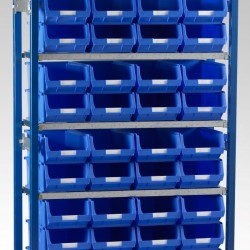 Toprax Standard bay Shelving With TC Size 4 Bin Kits
