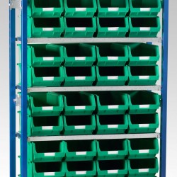 Toprax Standard bay Shelving With TC Size 4 Bin Kits
