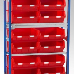 Toprax Standard bay Shelving With TC Size 6 Bin Kits