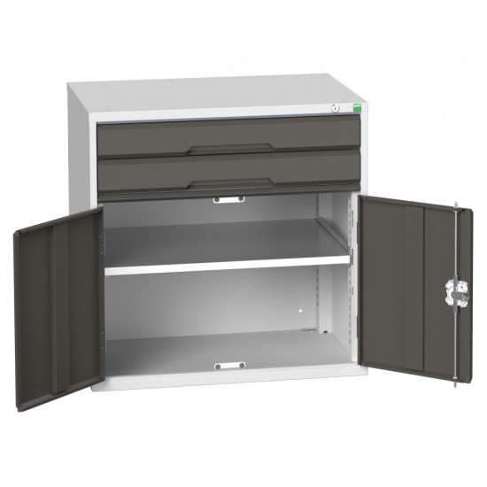 Bott Verso 800mm Wide Cupboard + 2 x Drawer Cabinet 16925116 Bott Verso 800mm Wide Cupboard + 2 x Drawer Cabinet 16925116