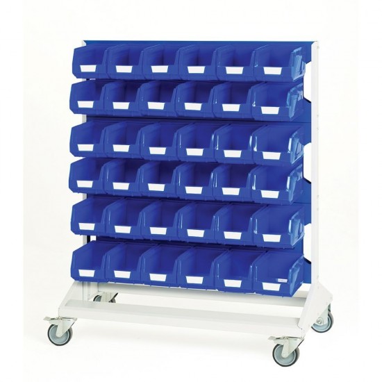 Bott Double Sided 72 Bin 1250mm High Mobile Louvre Panel Rack/Trolley 16917272 Bott Double Sided 72 Bin 1250mm High Mobile Louvre Panel Rack/Trolley 16917272