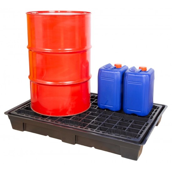 Recycled 2-Drum Plastic Spill Pallet EVO-SP2