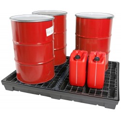 Recycled 4-Drum Plastic Spill Pallet EVO-SP4