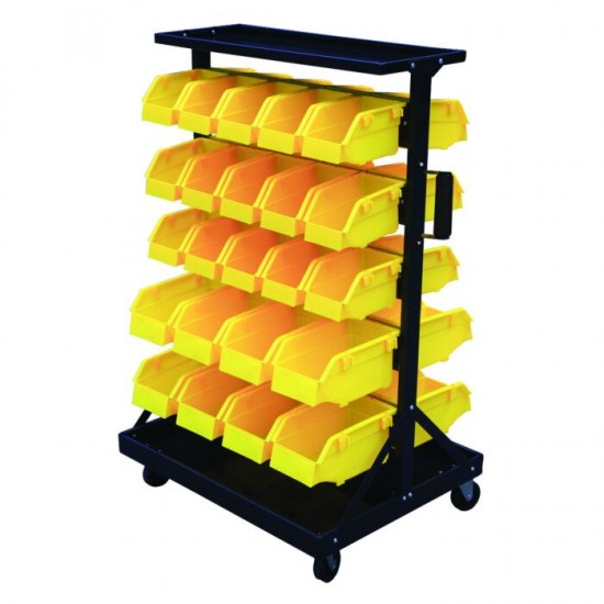 Mobile Double Sided Parts Bin Storage Trolley GIL46Y