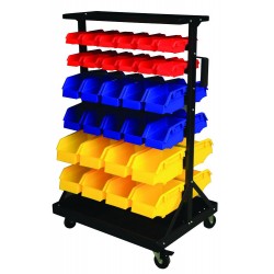 Mobile Double Sided Parts Bin Storage Trolley GIL60Y 