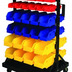 Mobile Double Sided Parts Bin Storage Trolley GIL60Y 
