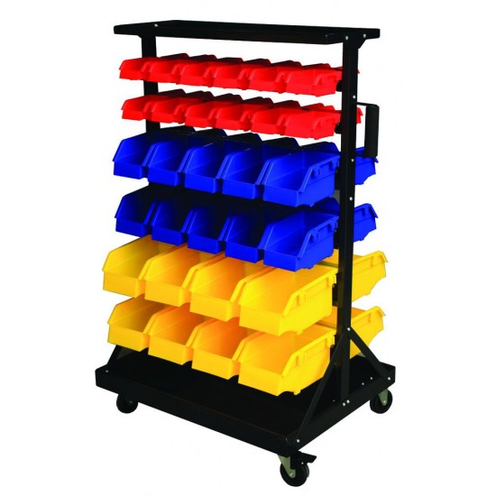 Mobile Double Sided Parts Bin Storage Trolley GIL60Y 