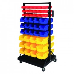 Mobile Double Sided Parts Bin Storage Trolley GIL90Y 