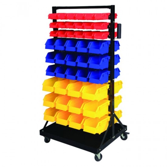 Mobile Double Sided Parts Bin Storage Trolley GIL90Y 