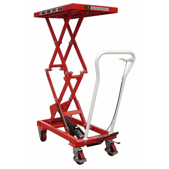 Manual Operated 150kg Double Lift Mobile Scissor Table BSL15D Manual Operated 150kg Double Lift Mobile Scissor Table BSL15D