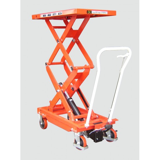 Manual Operated 800kg Double Lift Mobile Scissor Table BSL80D