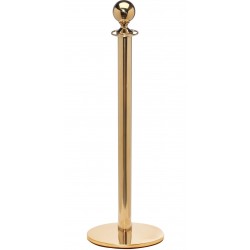 Ropemaster Ball Top Polished Brass Barrier Queue Post