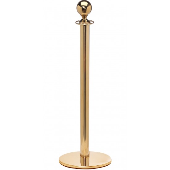 Ropemaster Ball Top Polished Brass Barrier Queue Post