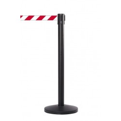 Queue Master 550 Black Retractable Barrier Post