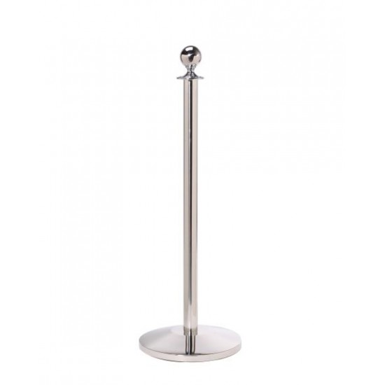 Ropemaster Ball Top Polished Stainless Steel Barrier Queue Post