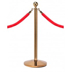 Ropemaster Ball Top Polished Brass Barrier Queue Post