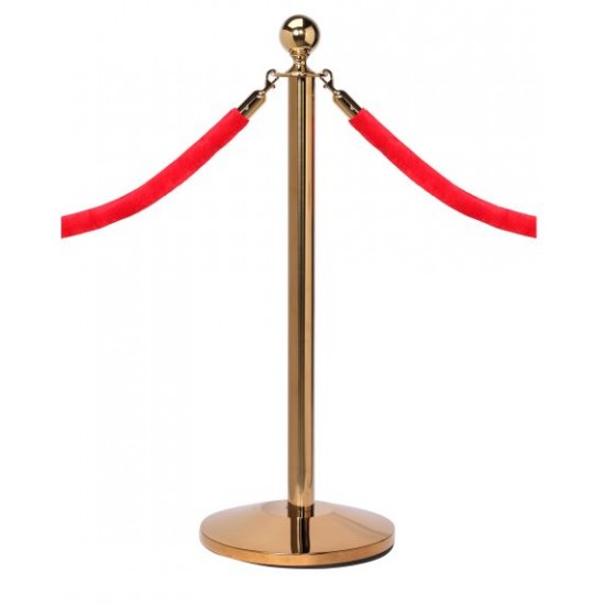 Ropemaster Ball Top Polished Brass Barrier Queue Post