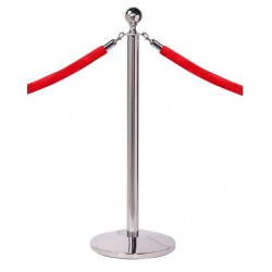 Ropemaster Ball Top Polished Stainless Steel Barrier Queue Post