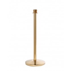 Ropemaster Crown Top Polished Brass Barrier Queue Post