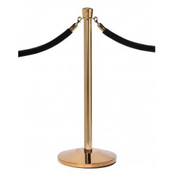 Ropemaster Crown Top Polished Brass Barrier Queue Post