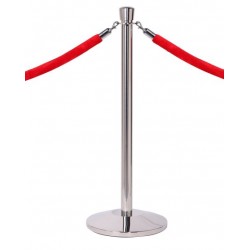 Ropemaster Crown Top Polished Stainless Steel Barrier Queue Post