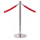 Ropemaster Crown Top Polished Stainless Steel Barrier Queue Post