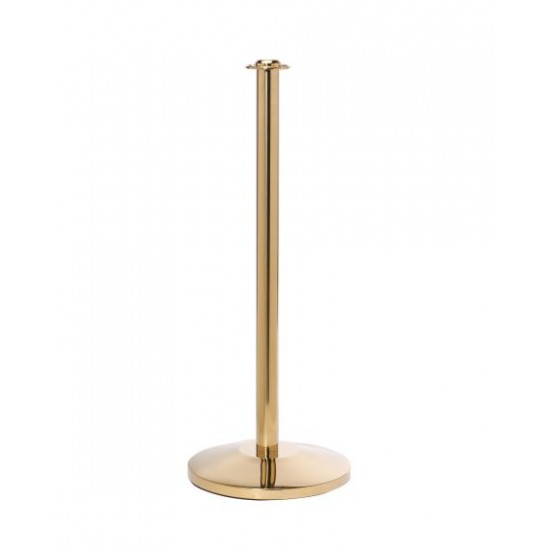 Ropemaster Flat Top Polished Brass Barrier Queue Post