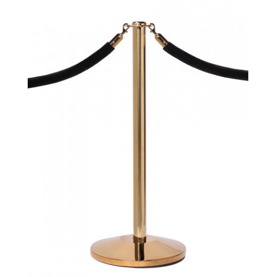 Ropemaster Flat Top Polished Brass Barrier Queue Post