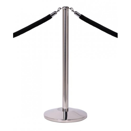 Ropemaster Flat Top Polished Stainless Steel Barrier Queue Post