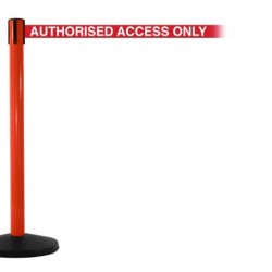 Safety Master Red Free-Standing Retractable Belt Barrier SM450R-RW
