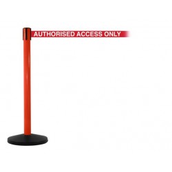 Safety Master Red Free-Standing Retractable Belt Barrier SM450R-RW