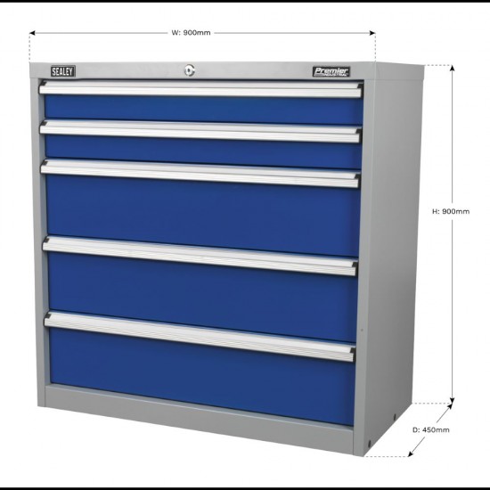 Premier Industrial 5 Drawer Tool Cabinet API9005 Premier Industrial 5 Drawer Tool Cabinet API9005