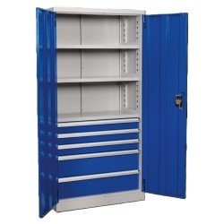 Premier Industrial Cabinet with 5 Drawers & 3 Shelves 1800mm APICCOMBO5