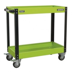 Superline Pro Hi-Viz Green 2 Tier Heavy-Duty Workshop Trolley CX109HV