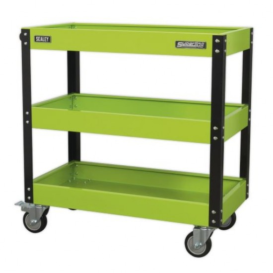 Superline Pro Hi-Viz Green 3 Tier Heavy-Duty Workshop Trolley CX110HV