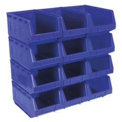 Pack Of 12 Small Parts Plastic Containers TPS412