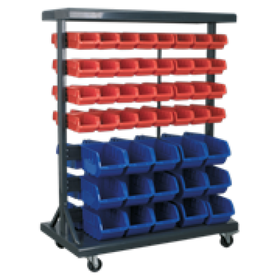 94 Bin Double Sided Mobile Part Storage System TPS94