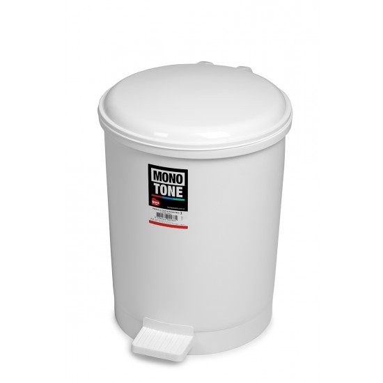 20 Litre White Steel Pedal Bin V/PED20