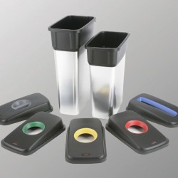 Slim Jim Metal Look Plastic Recycling Bins SLIM55